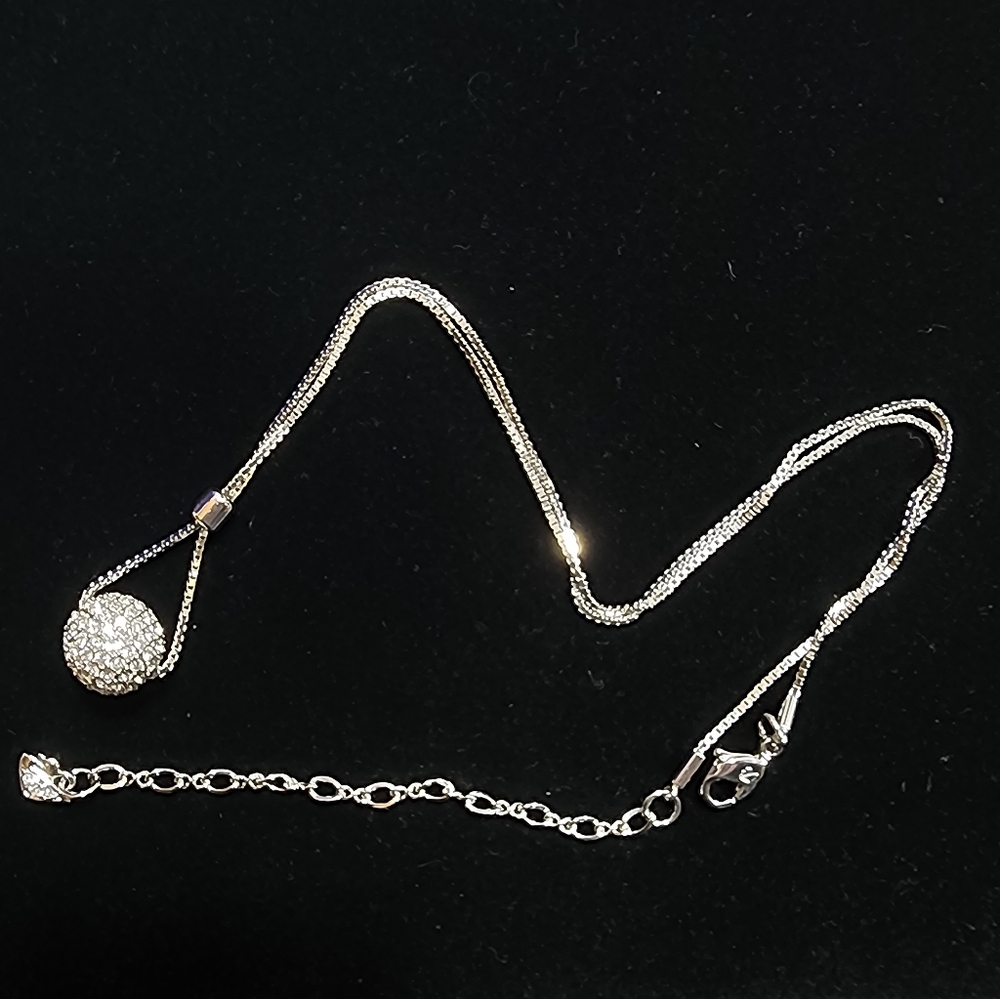 Swarovski Blink Bling Ball Necklace Rhodium Silver - Picture 10 of 10
